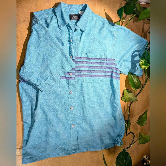 👾 Vintage Sears Button-Up Short Sleeve Shirt, Size XL - Picture 3 of 4